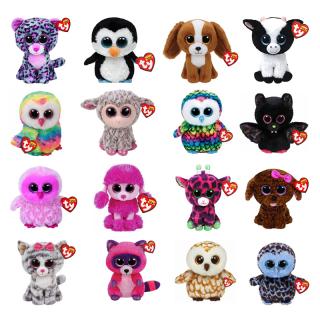 Ty Beanie Plush Toy Owl Penguin Dog Giraffe Cat Raccoon Sheep Bat Catt_1